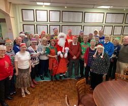 The assembled diners + Santa